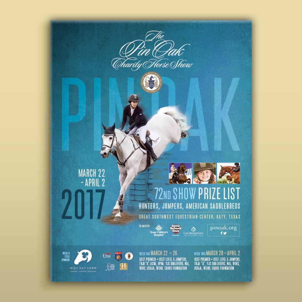 Pin Oak Charity Horse Show Prize List cover 2017