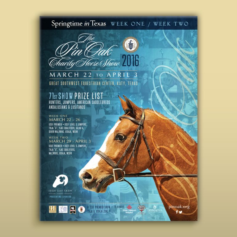 Pin Oak Charity Horse Show Prize List cover 2016